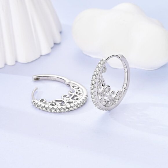 925 Sterling Silver Earrings Big Large Hoops for Women Ladies  Lightweight - Picture 3 of 6